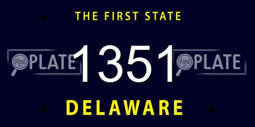 1351 Delaware License Plate