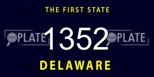 1352 Delaware License Plate