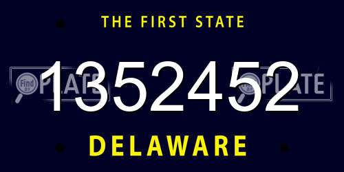 1352452 Delaware License Plate