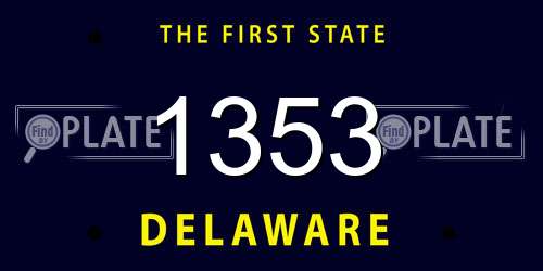 1353 Delaware License Plate