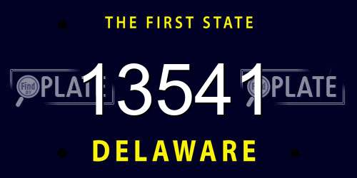 13541 Delaware License Plate