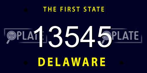 13545 Delaware License Plate