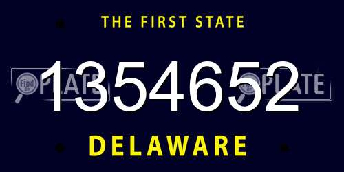 1354652 Delaware License Plate