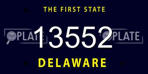 13552 Delaware License Plate