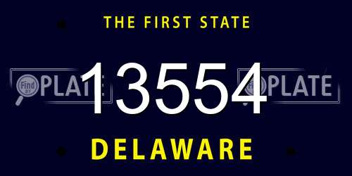 13554 Delaware License Plate