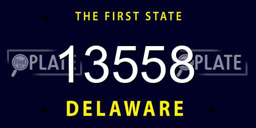 13558 Delaware License Plate