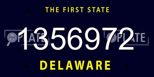 1356972 Delaware License Plate