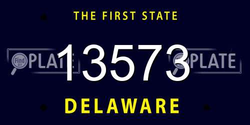 13573 Delaware License Plate