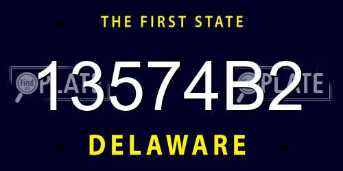 13574B2 Delaware License Plate