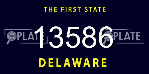 13586 Delaware License Plate