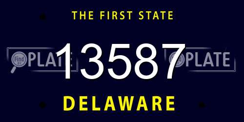 13587 Delaware License Plate