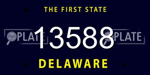 13588 Delaware License Plate