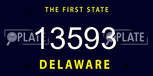 13593 Delaware License Plate