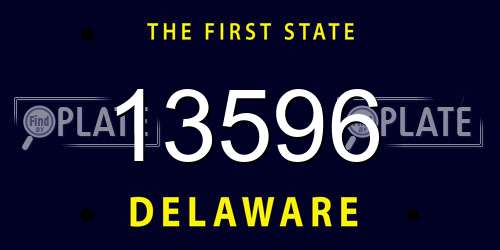 13596 Delaware License Plate