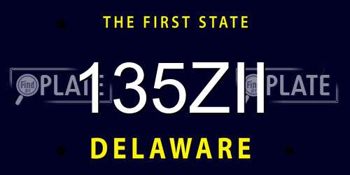 135ZII Delaware License Plate