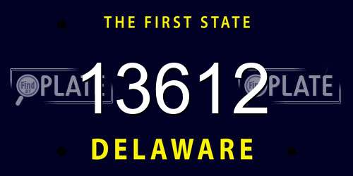 13612 Delaware License Plate