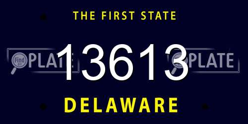 13613 Delaware License Plate