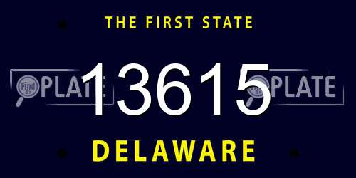 13615 Delaware License Plate