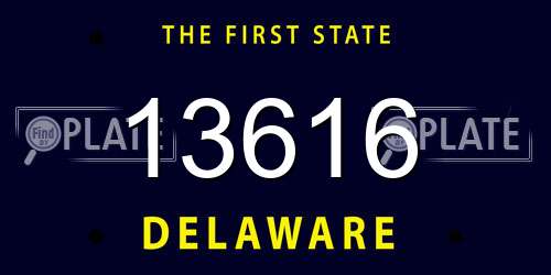 13616 Delaware License Plate