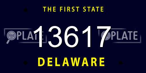 13617 Delaware License Plate