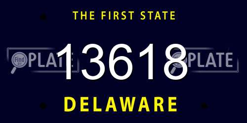 13618 Delaware License Plate