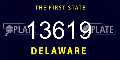 13619 Delaware License Plate