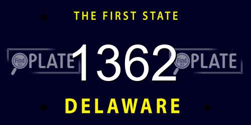 1362 Delaware License Plate