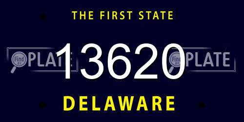 13620 Delaware License Plate