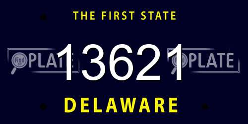 13621 Delaware License Plate