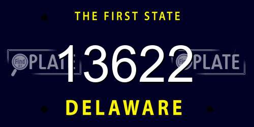 13622 Delaware License Plate