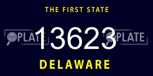 13623 Delaware License Plate