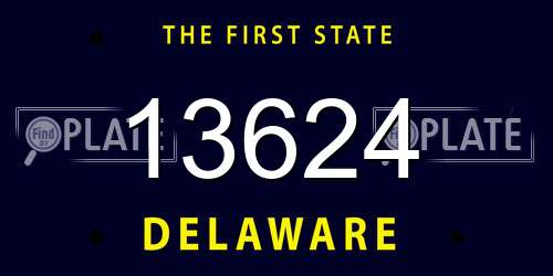 13624 Delaware License Plate
