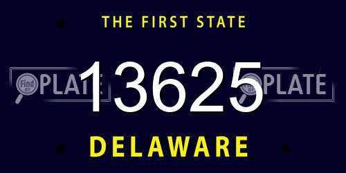 13625 Delaware License Plate