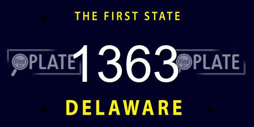 1363 Delaware License Plate