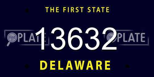 13632 Delaware License Plate