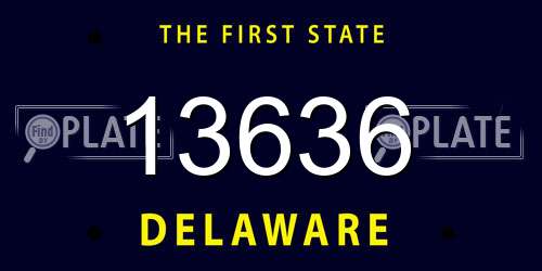 13636 Delaware License Plate