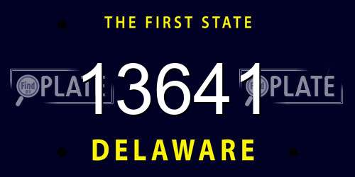 13641 Delaware License Plate