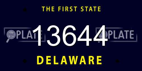 13644 Delaware License Plate
