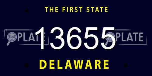 13655 Delaware License Plate