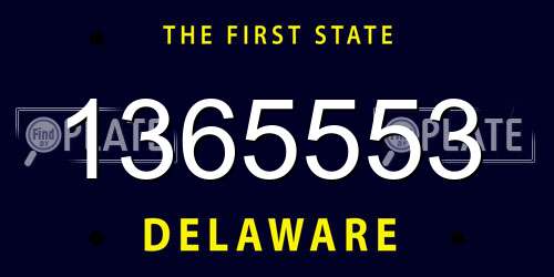 1365553 Delaware License Plate