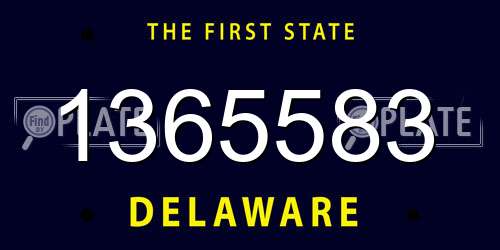 1365583 Delaware License Plate