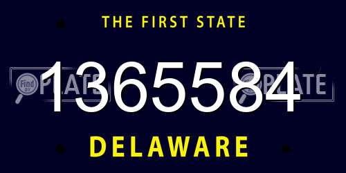 1365584 Delaware License Plate
