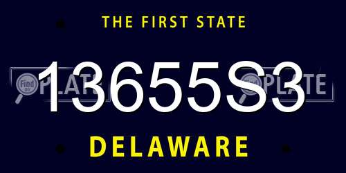13655S3 Delaware License Plate