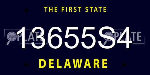 13655S4 Delaware License Plate