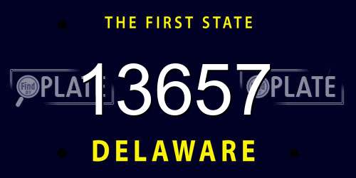 13657 Delaware License Plate