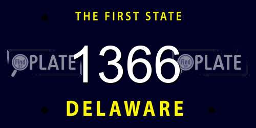 1366 Delaware License Plate