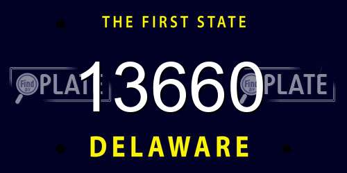 13660 Delaware License Plate
