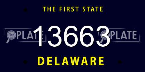 13663 Delaware License Plate