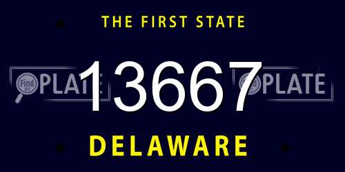 13667 Delaware License Plate
