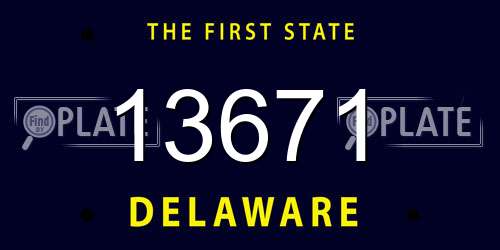 13671 Delaware License Plate